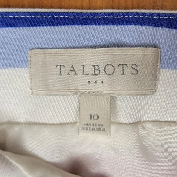 Talbots Cotton Blend Multicolor Striped Pencil Skirt - 10 - Picture 6 of 6